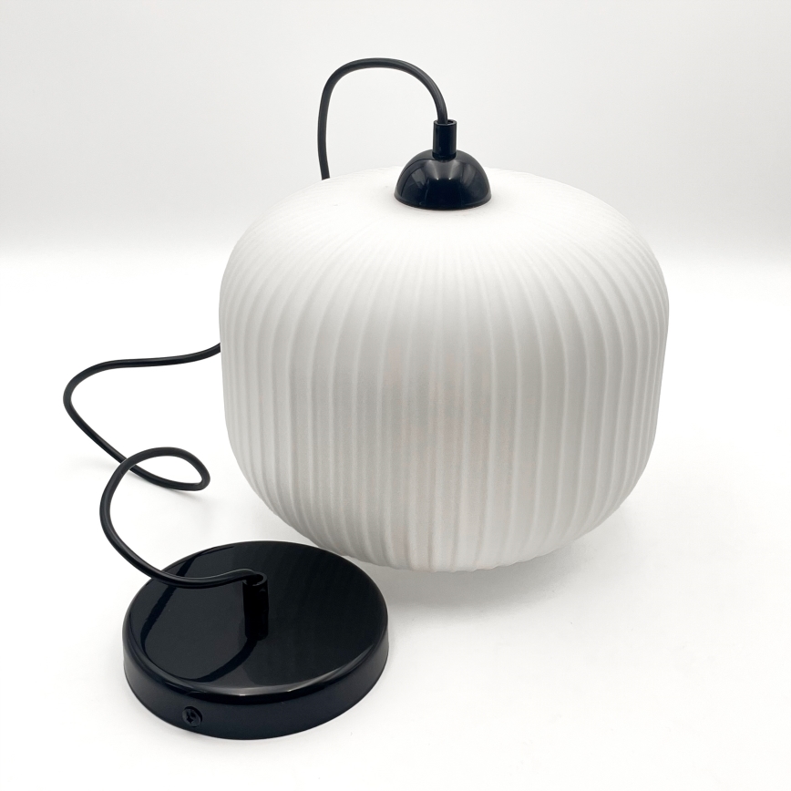 Luster na sajli HARMA 1xE27/15W/230V pr. 20 cm bijela/crna
