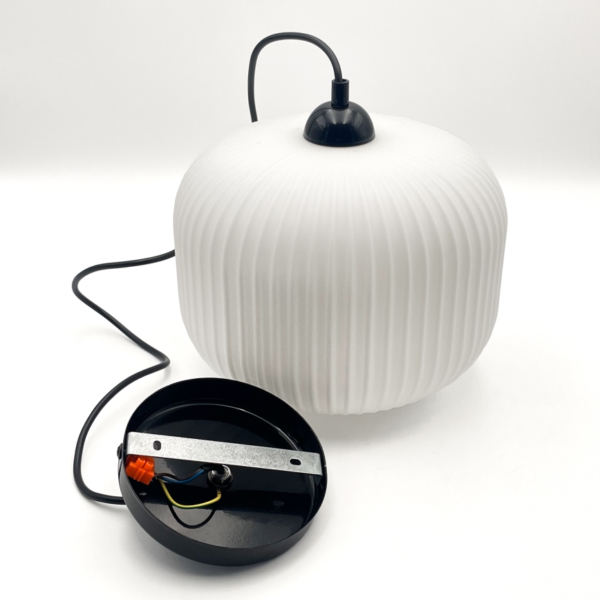 Luster na sajli HARMA 1xE27/15W/230V pr. 20 cm bijela/crna