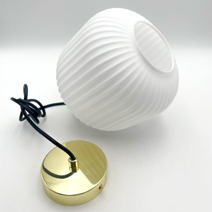 Luster na sajli HARMA 1xE27/15W/230V pr. 20 cm bijela/zlatna