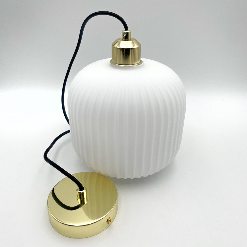 Luster na sajli HARMA 1xE27/15W/230V pr. 20 cm bijela/zlatna