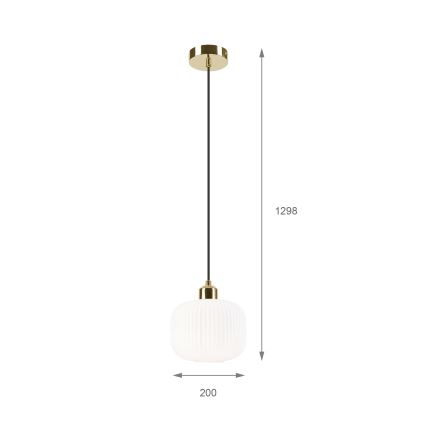 Luster na sajli HARMA 1xE27/15W/230V pr. 20 cm bijela/zlatna