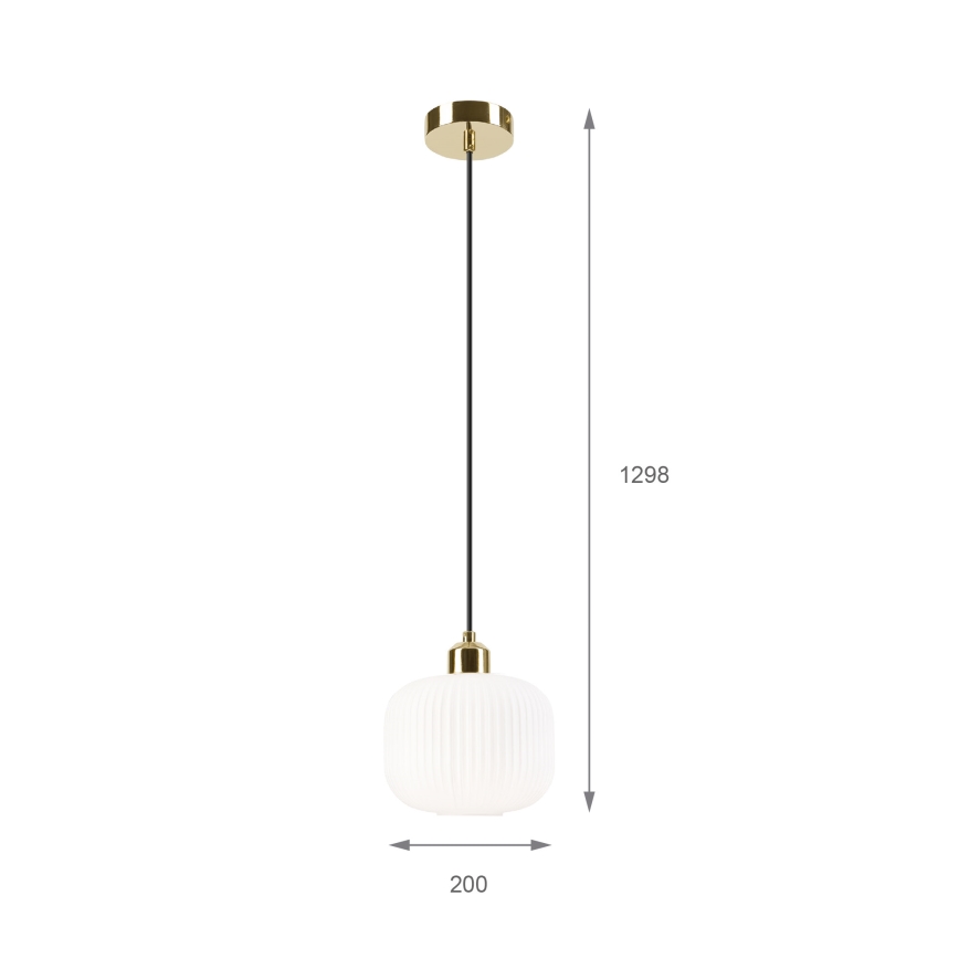 Luster na sajli HARMA 1xE27/15W/230V pr. 20 cm bijela/zlatna
