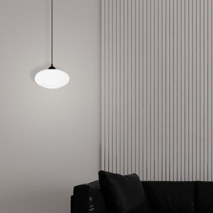 Luster na sajli HARMA 1xE27/15W/230V pr. 25 cm bijela/crna