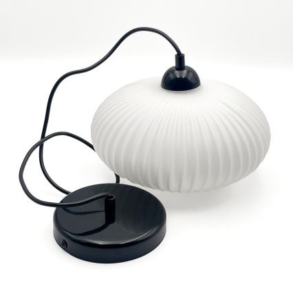 Luster na sajli HARMA 1xE27/15W/230V pr. 25 cm bijela/crna