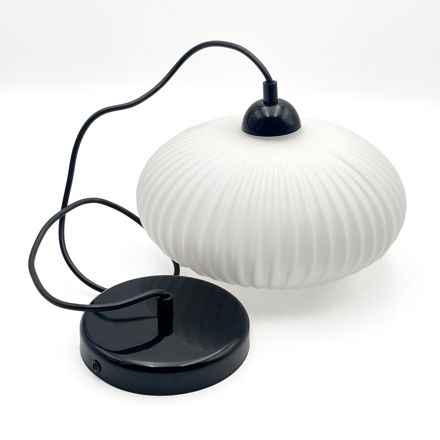 Luster na sajli HARMA 1xE27/15W/230V pr. 25 cm bijela/crna
