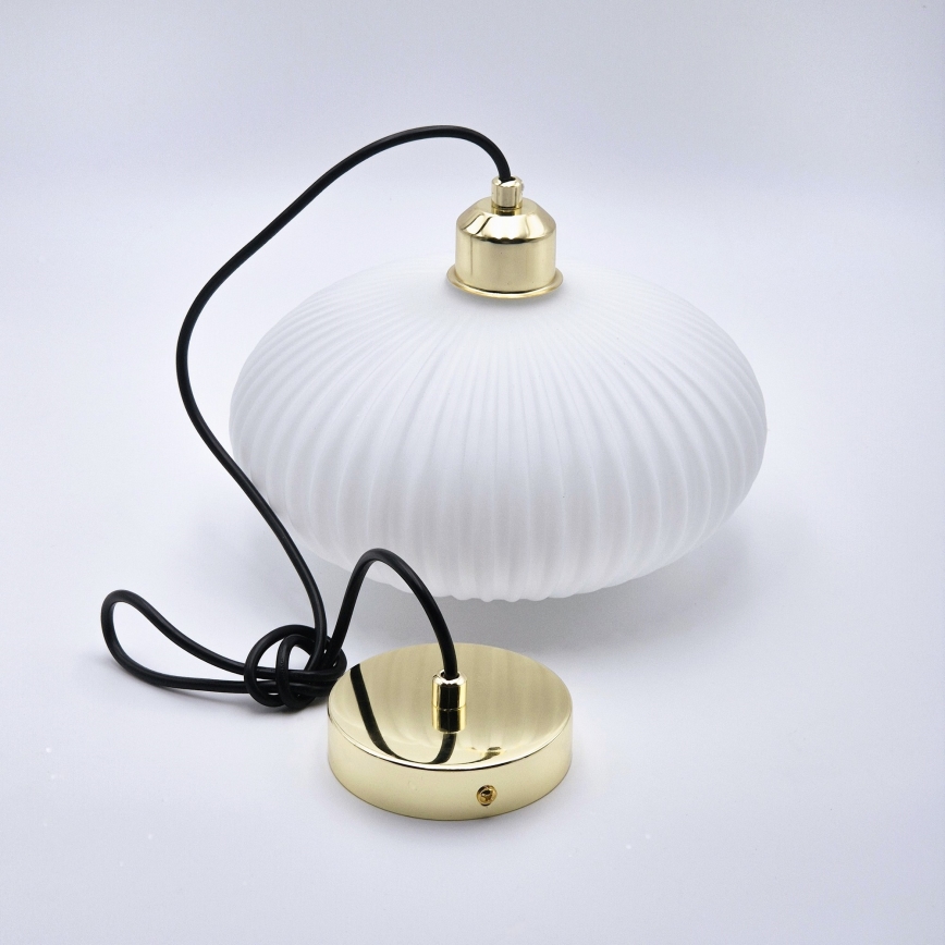 Luster na sajli HARMA 1xE27/15W/230V pr. 25 cm bijela/zlatna