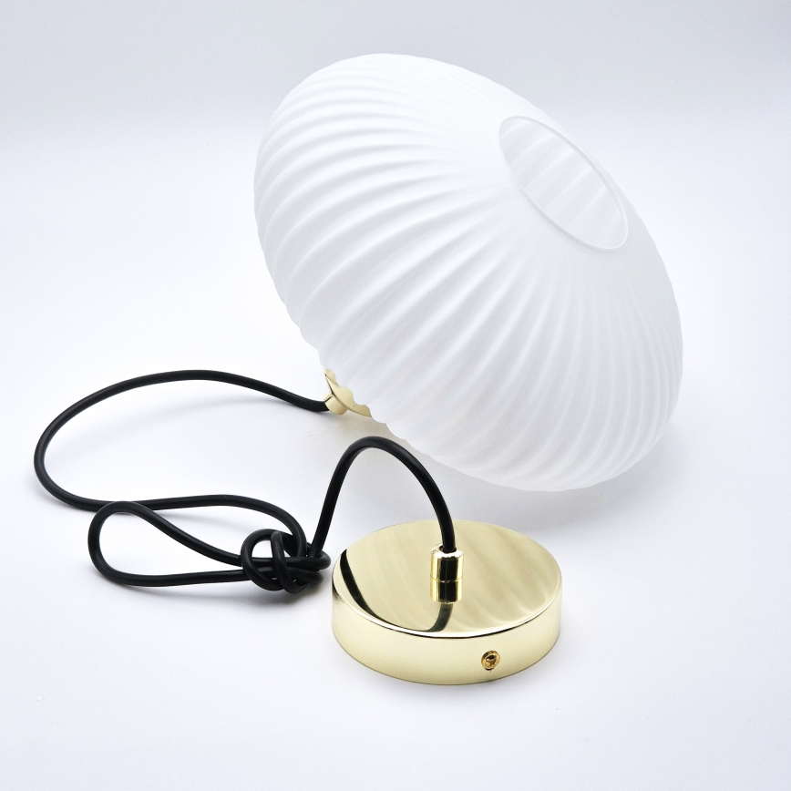 Luster na sajli HARMA 1xE27/15W/230V pr. 25 cm bijela/zlatna