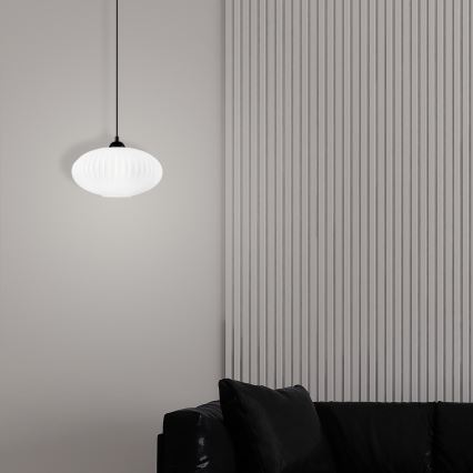 Luster na sajli HARMA 1xE27/15W/230V pr. 30 cm bijela/crna