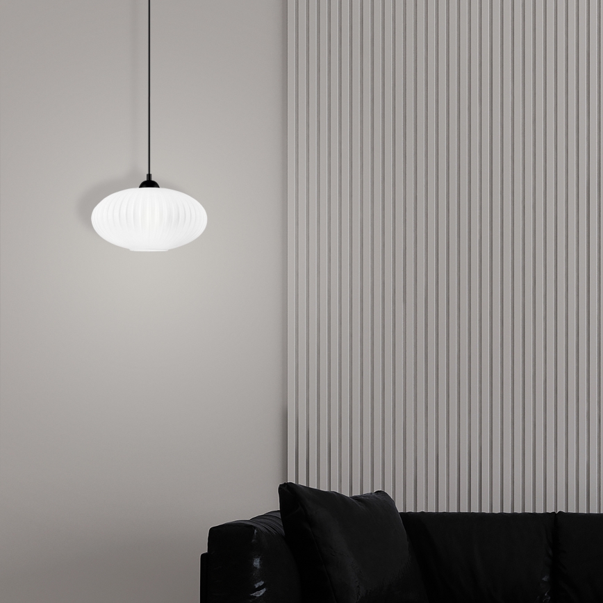 Luster na sajli HARMA 1xE27/15W/230V pr. 30 cm bijela/crna