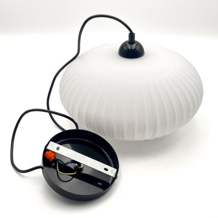Luster na sajli HARMA 1xE27/15W/230V pr. 30 cm bijela/crna