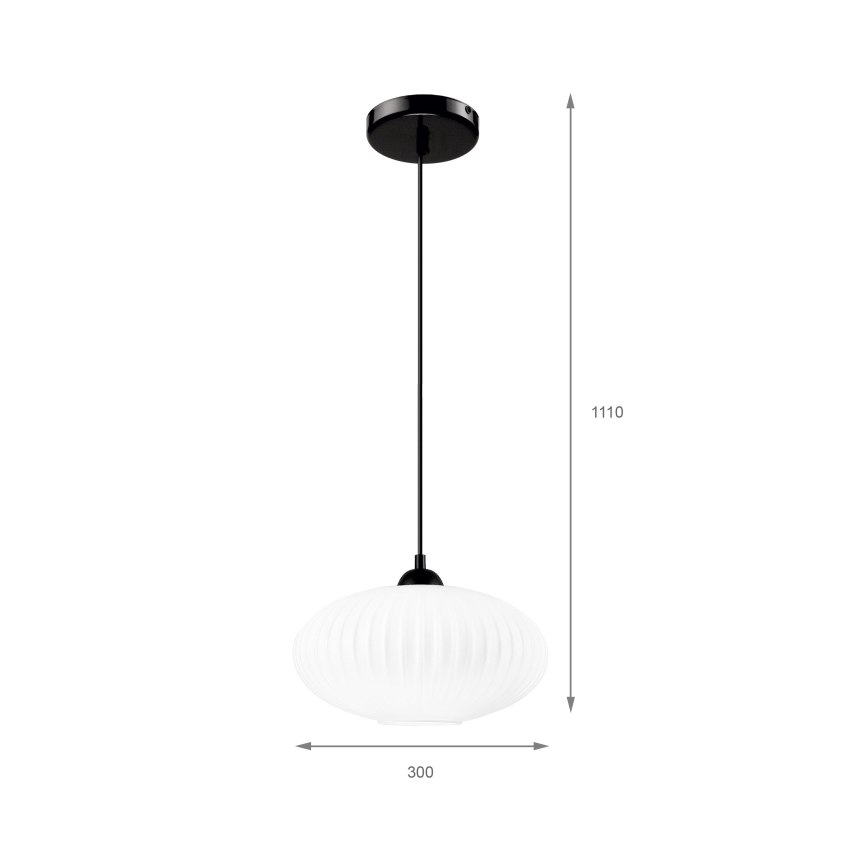 Luster na sajli HARMA 1xE27/15W/230V pr. 30 cm bijela/crna