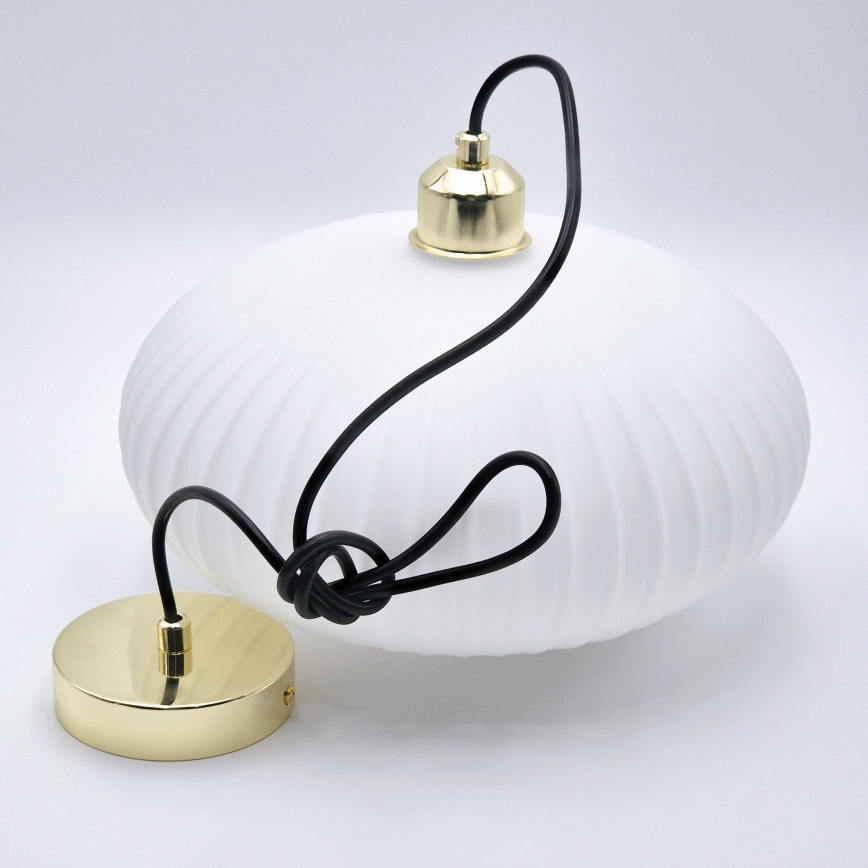 Luster na sajli HARMA 1xE27/15W/230V pr. 30 cm bijela/zlatna