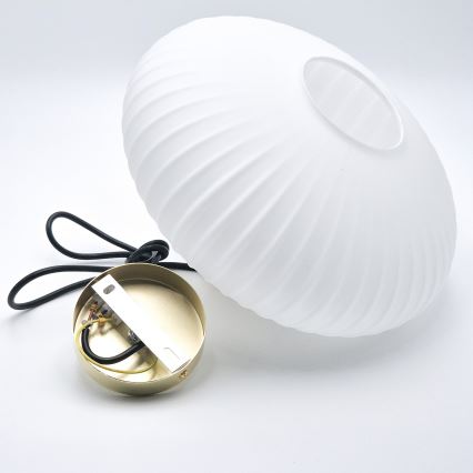 Luster na sajli HARMA 1xE27/15W/230V pr. 30 cm bijela/zlatna