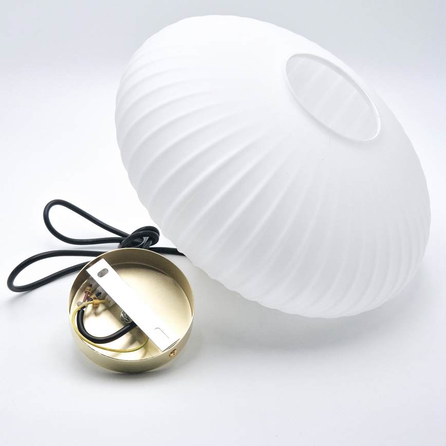 Luster na sajli HARMA 1xE27/15W/230V pr. 30 cm bijela/zlatna