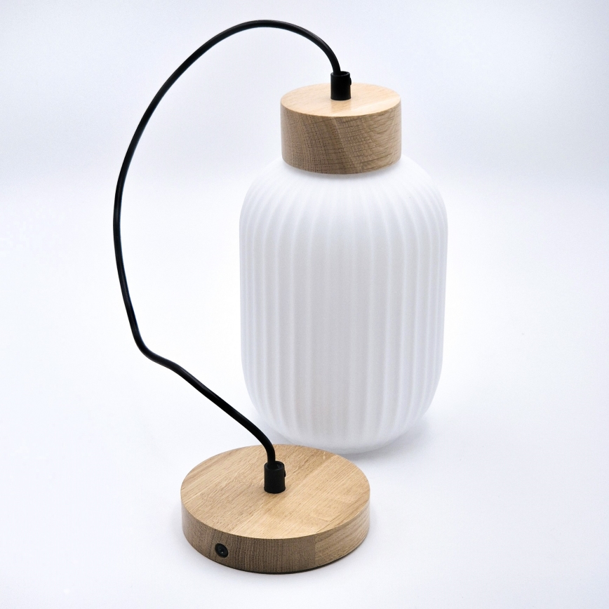 Luster na sajli HARMONY 1xE27/15W/230V pr. 14 cm bijela/hrast