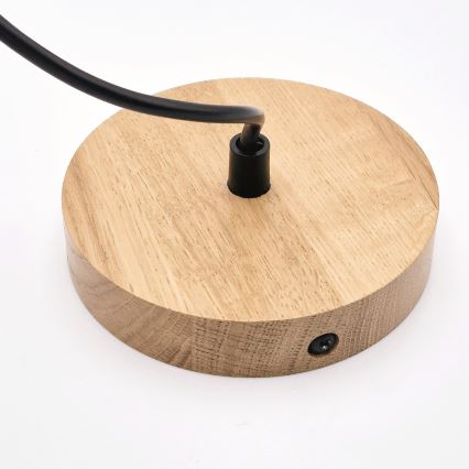 Luster na sajli HARMONY 1xE27/15W/230V pr. 14 cm bijela/hrast