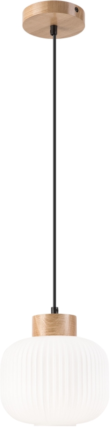 Luster na sajli HARMONY 1xE27/15W/230V pr. 20 cm bijela/hrast