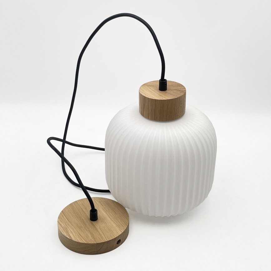 Luster na sajli HARMONY 1xE27/15W/230V pr. 20 cm bijela/hrast