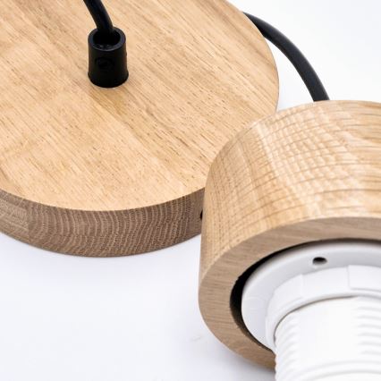 Luster na sajli HARMONY 1xE27/15W/230V pr. 20 cm bijela/hrast