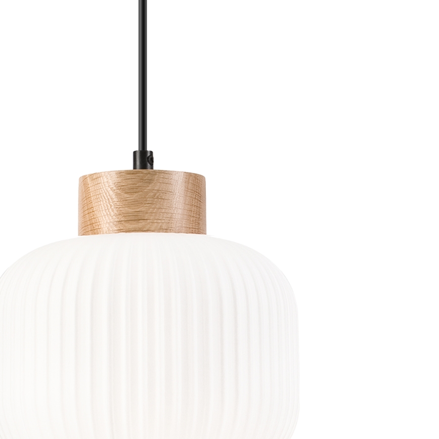 Luster na sajli HARMONY 1xE27/15W/230V pr. 20 cm bijela/hrast