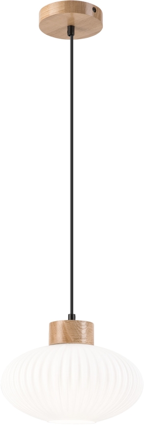 Luster na sajli HARMONY 1xE27/15W/230V pr. 25 cm bijela/hrast