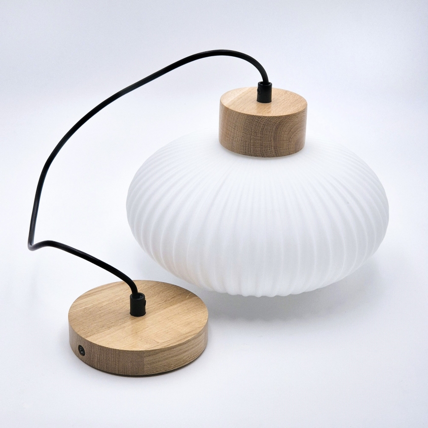 Luster na sajli HARMONY 1xE27/15W/230V pr. 25 cm bijela/hrast