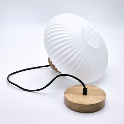Luster na sajli HARMONY 1xE27/15W/230V pr. 25 cm bijela/hrast