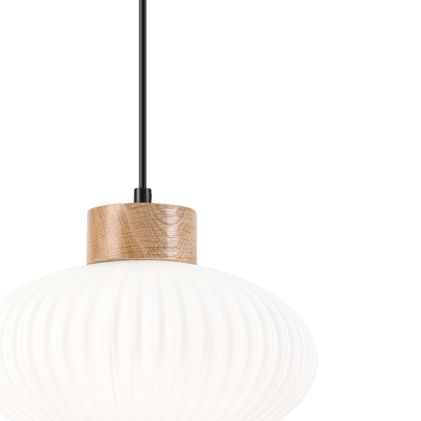 Luster na sajli HARMONY 1xE27/15W/230V pr. 25 cm bijela/hrast