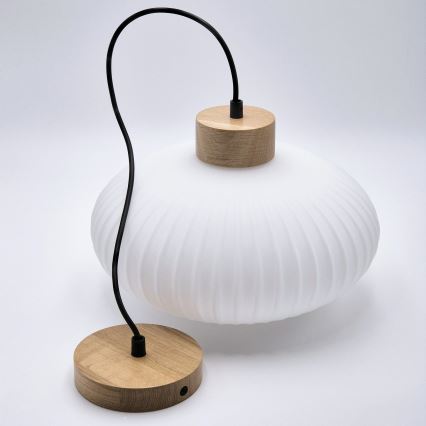 Luster na sajli HARMONY 1xE27/15W/230V pr. 30 cm bijela/hrast