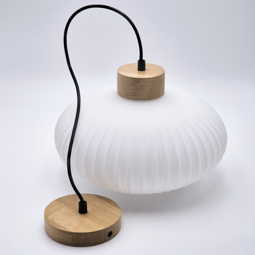 Luster na sajli HARMONY 1xE27/15W/230V pr. 30 cm bijela/hrast