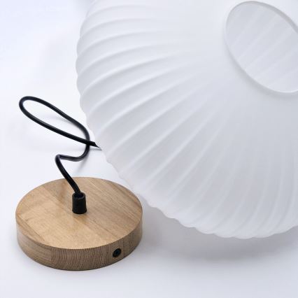 Luster na sajli HARMONY 1xE27/15W/230V pr. 30 cm bijela/hrast
