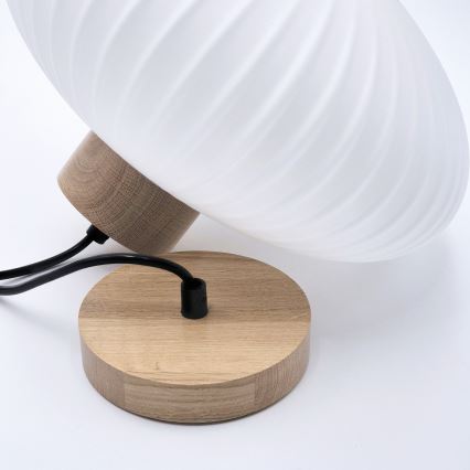Luster na sajli HARMONY 1xE27/15W/230V pr. 30 cm bijela/hrast