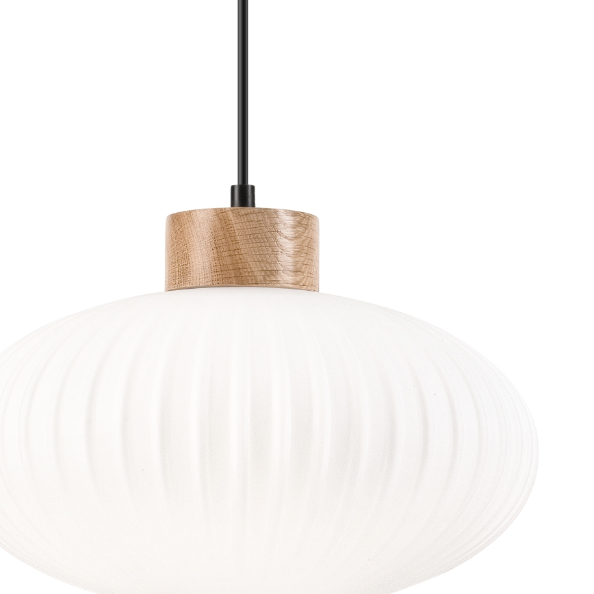 Luster na sajli HARMONY 1xE27/15W/230V pr. 30 cm bijela/hrast
