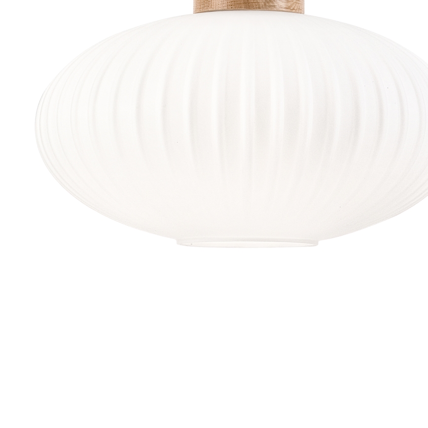 Luster na sajli HARMONY 1xE27/15W/230V pr. 30 cm bijela/hrast