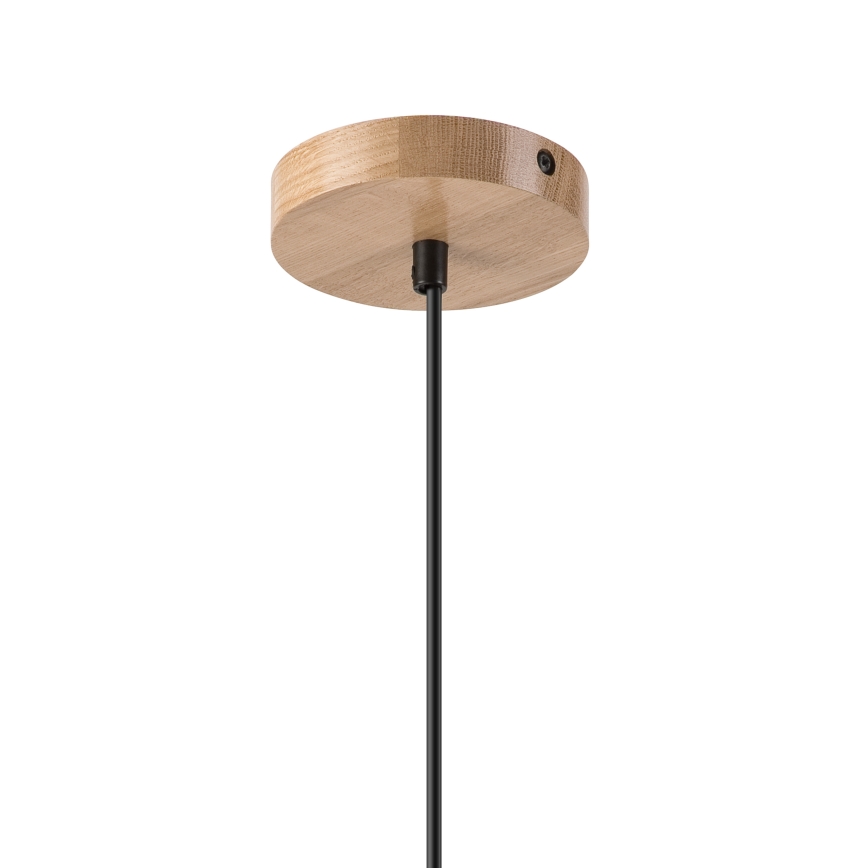 Luster na sajli HARMONY 1xE27/15W/230V pr. 30 cm bijela/hrast