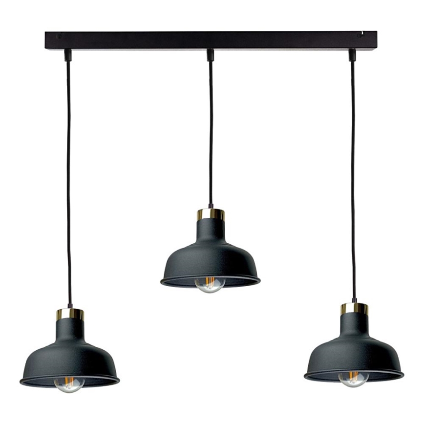 Luster na sajli HEBE 3xE27/60W/230V crna