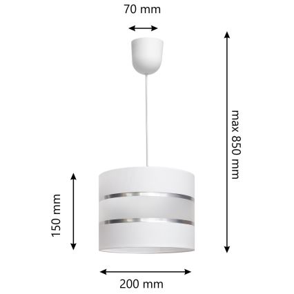 Luster na sajli HELEN 1xE27/15W/230V bijela