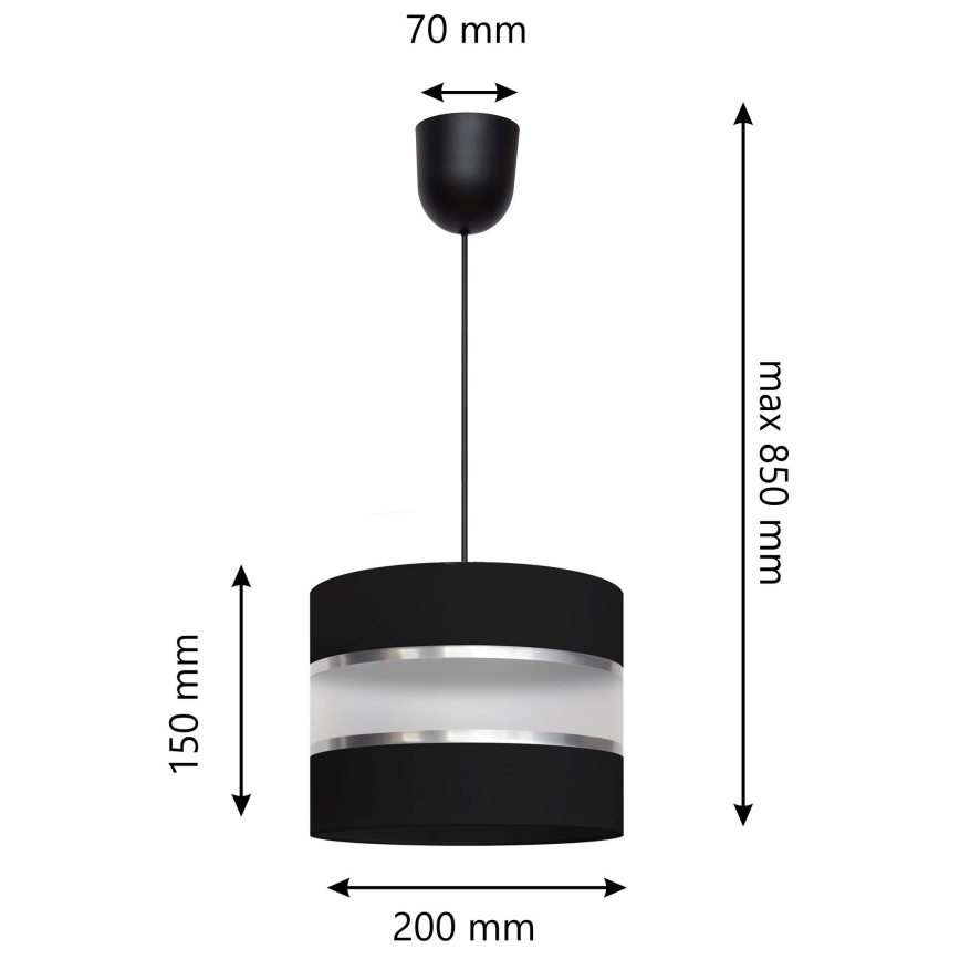 Luster na sajli HELEN 1xE27/15W/230V crna