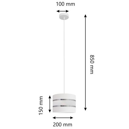 Luster na sajli HELEN 1xE27/15W/230V pr. 20 cm bijela