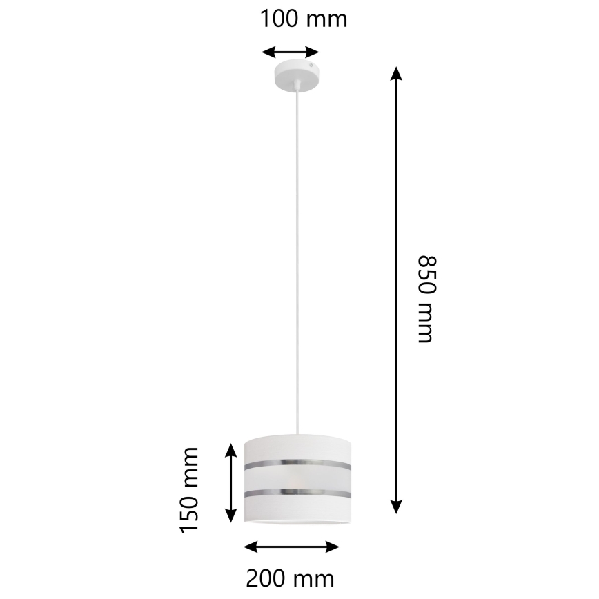 Luster na sajli HELEN 1xE27/15W/230V pr. 20 cm bijela