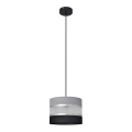 Luster na sajli HELEN 1xE27/15W/230V pr. 20 cm crna/siva/srebrna