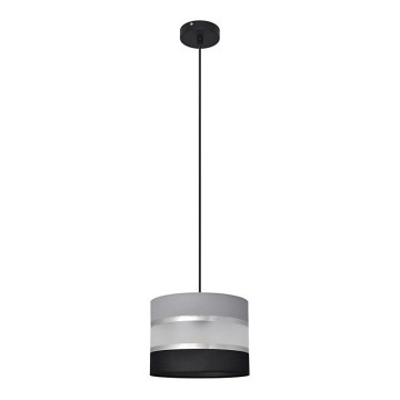 Luster na sajli HELEN 1xE27/15W/230V pr. 20 cm crna/siva/srebrna