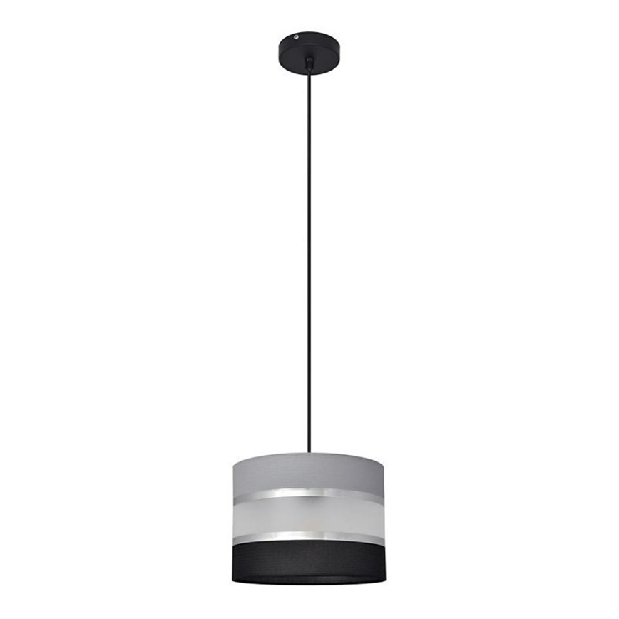 Luster na sajli HELEN 1xE27/15W/230V pr. 20 cm crna/siva/srebrna