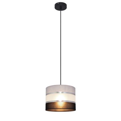 Luster na sajli HELEN 1xE27/15W/230V pr. 20 cm crna/siva/srebrna