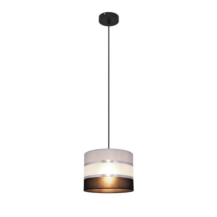 Luster na sajli HELEN 1xE27/15W/230V pr. 20 cm crna/siva/srebrna