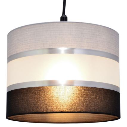 Luster na sajli HELEN 1xE27/15W/230V pr. 20 cm crna/siva/srebrna
