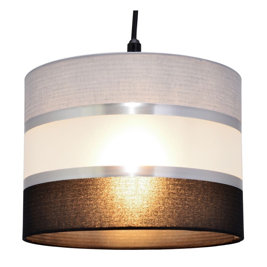 Luster na sajli HELEN 1xE27/15W/230V pr. 20 cm crna/siva/srebrna