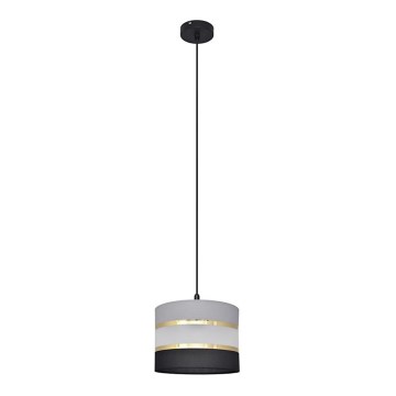 Luster na sajli HELEN 1xE27/15W/230V pr. 20 cm crna/siva/zlatna