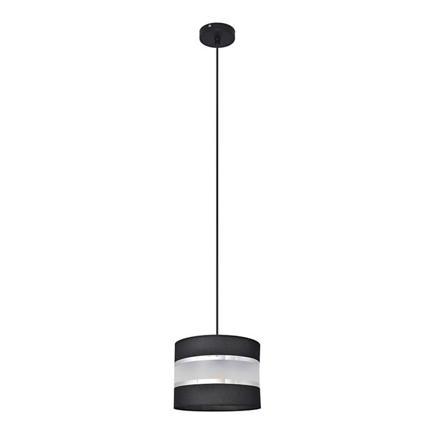 Luster na sajli HELEN 1xE27/15W/230V pr. 20 cm crna/srebrna