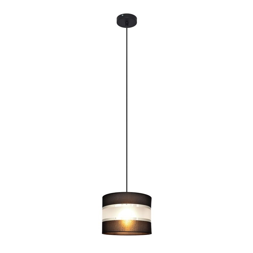 Luster na sajli HELEN 1xE27/15W/230V pr. 20 cm crna/srebrna